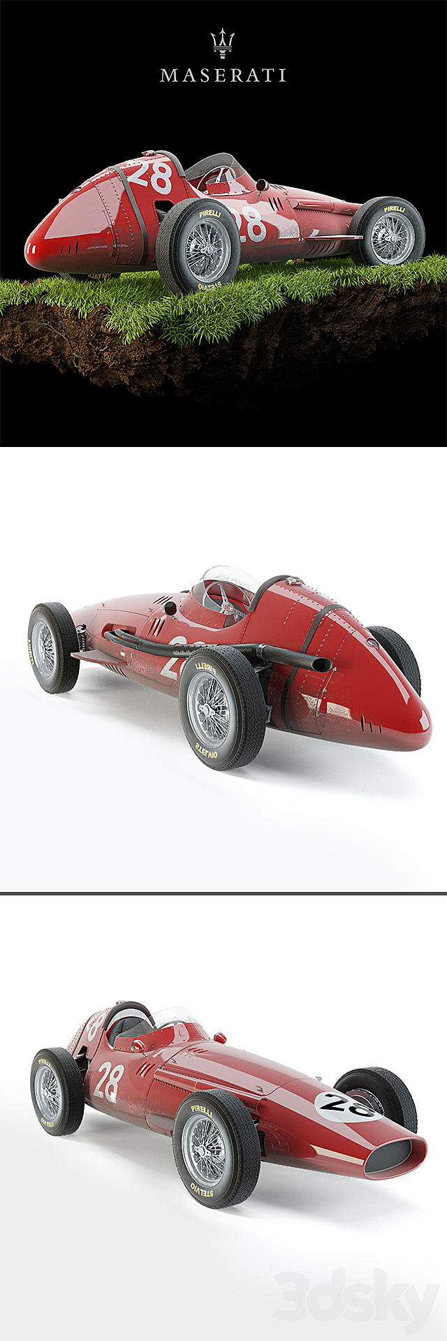 Maserati 250F 3DS Max Model - thumbnail 2