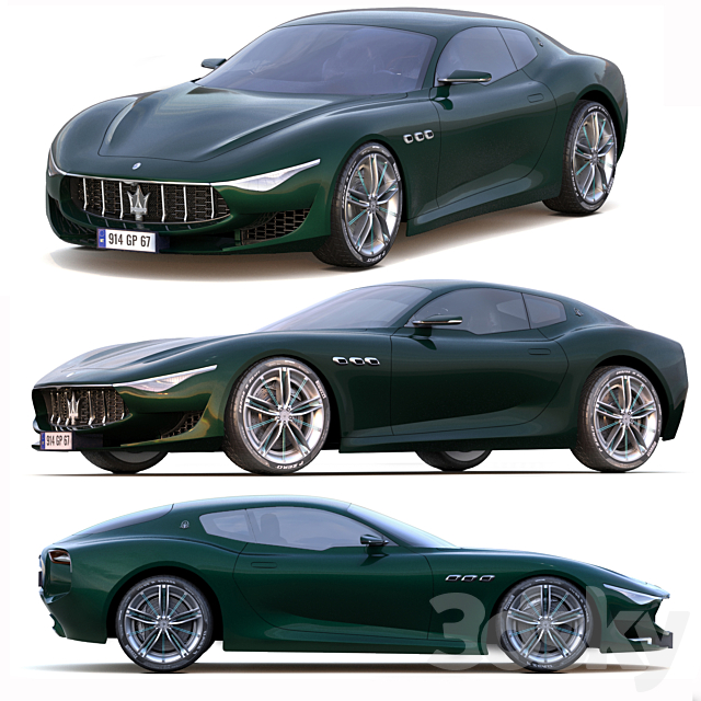 Maserati Alfieri 3DS Max Model - thumbnail 2