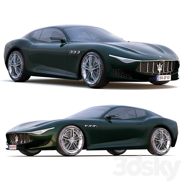 Maserati Alfieri 3DS Max Model - thumbnail 4