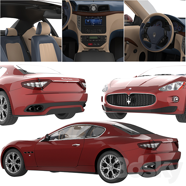 Maserati GranTurismo 3DS Max Model - thumbnail 2