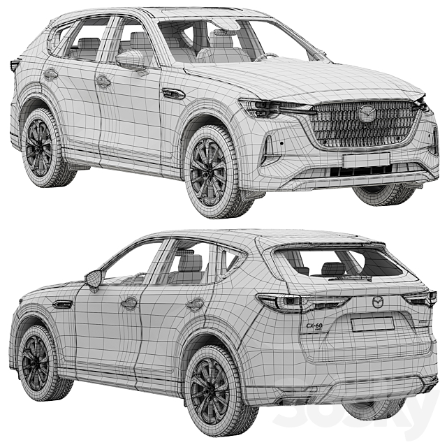 Mazda CX-60 3DS Max Model - thumbnail 5