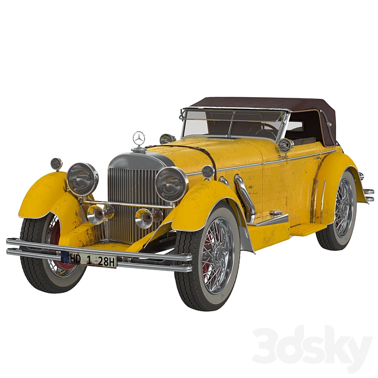 Mercedes 1928 3DS Max Model - thumbnail 1