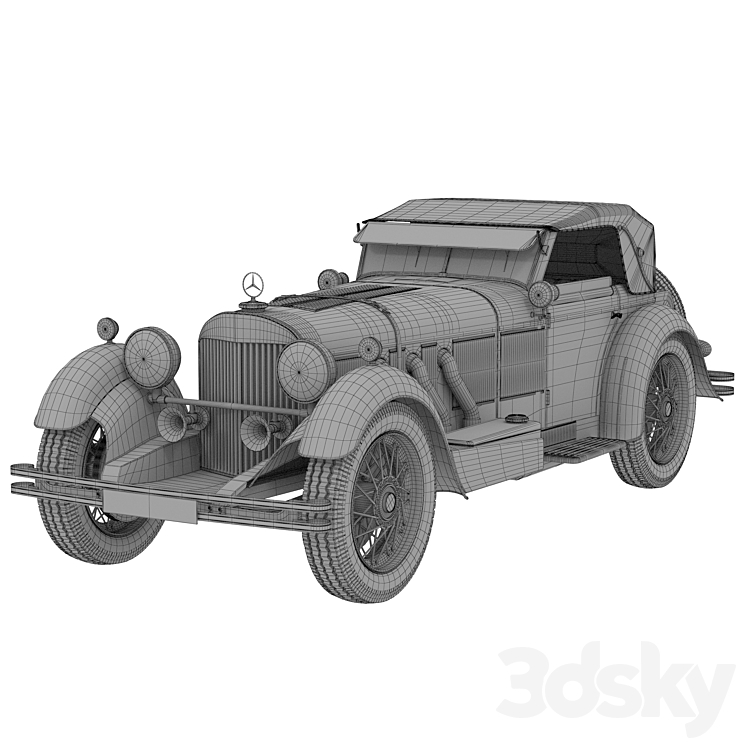 Mercedes 1928 3DS Max - thumbnail 2