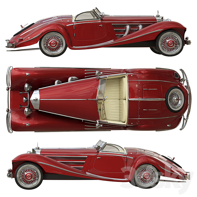 Mercedes 540K Roadster 3DSMax File - thumbnail 2