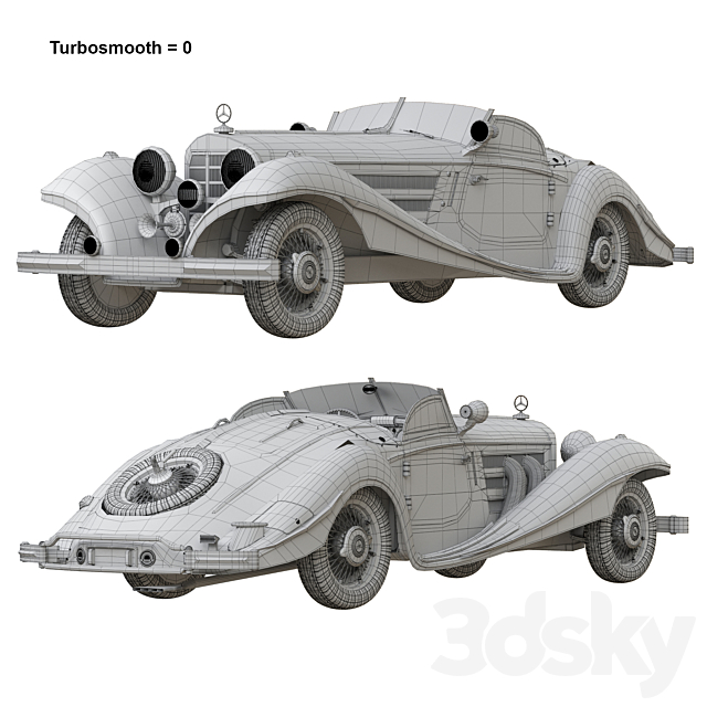 Mercedes 540K Roadster 3DSMax File - thumbnail 3