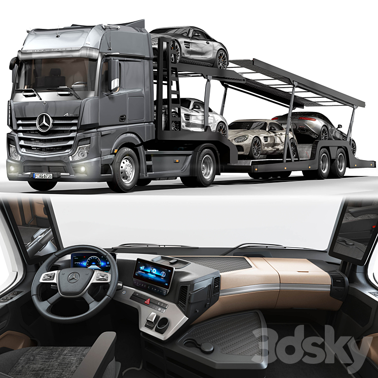 Mercedes actros 3DS Max Model - thumbnail 1