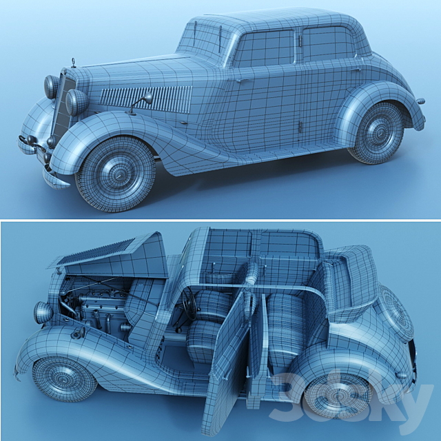 Mercedes-Benz 170V 1936 3DS Max Model - thumbnail 5