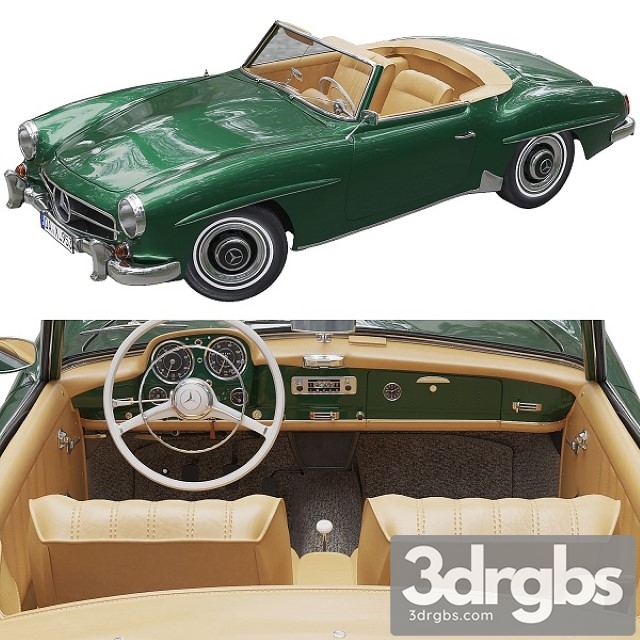 Mercedes Benz 190 SL 1 3dsmax Download - thumbnail 1