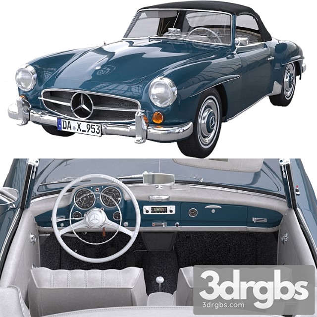 Mercedes Benz 190 SL Corona 3dsmax Download - thumbnail 1