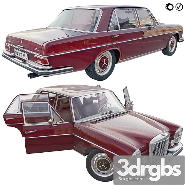 Mercedes Benz 300 Sel 3 6 3dsmax Download - thumbnail 1