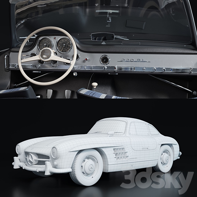 Mercedes-Benz 300 SL Coupe 3DSMax File - thumbnail 3