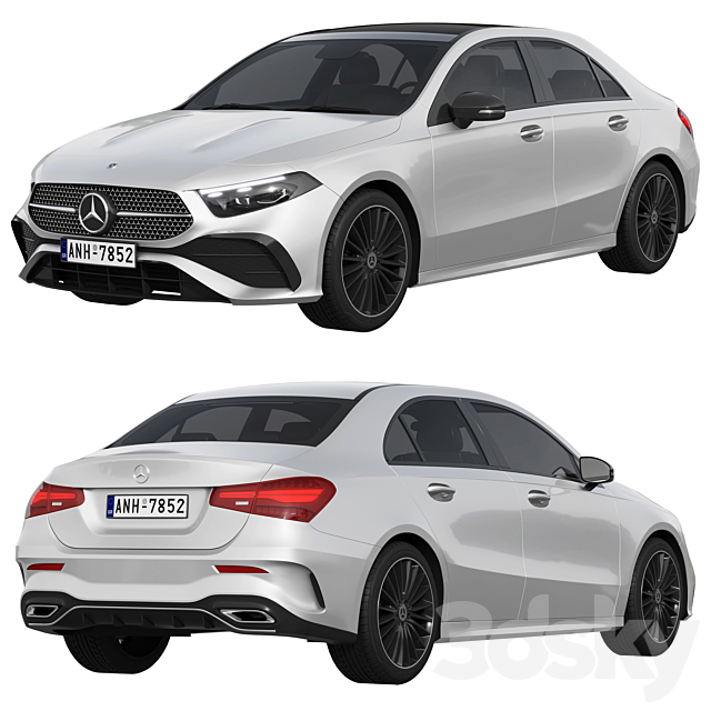 Mercedes-Benz A-Class Sedan AMG 2023 3ds Max - thumbnail 2