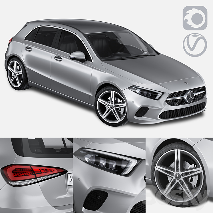 Mercedes-Benz A-klasse IV (W177) 3DS Max - thumbnail 2