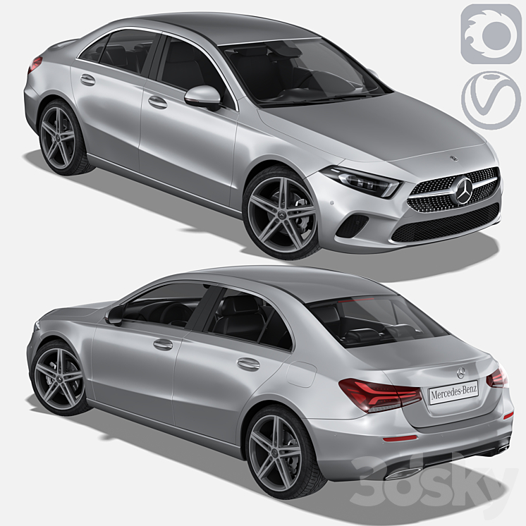 Mercedes-Benz A-klasse IV (W177) sedan 3DS Max - thumbnail 1