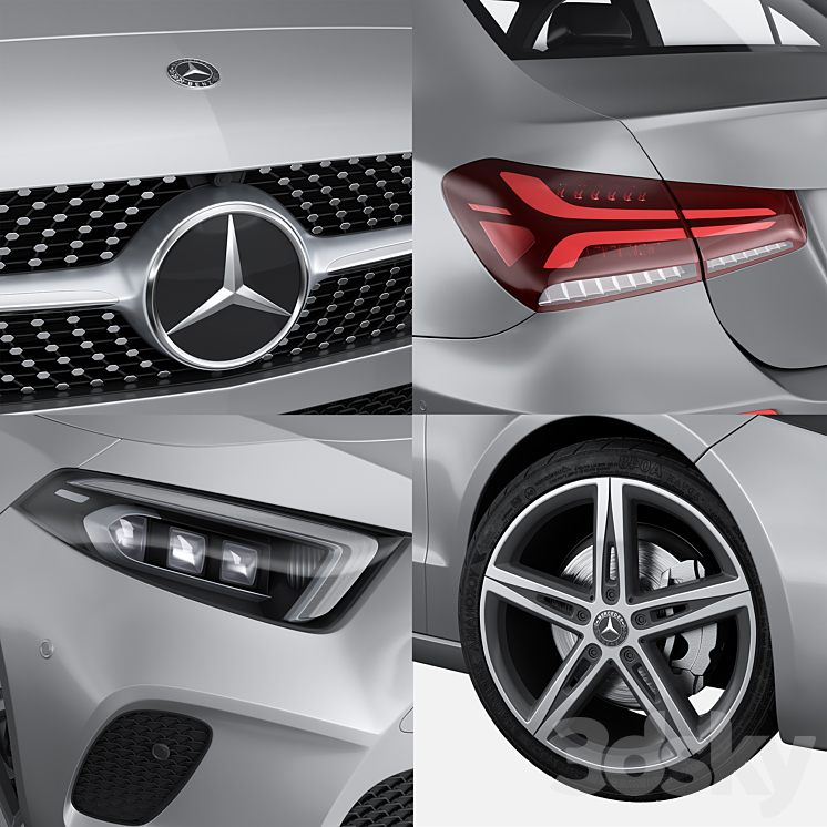 Mercedes-Benz A-klasse IV (W177) sedan 3DS Max - thumbnail 2