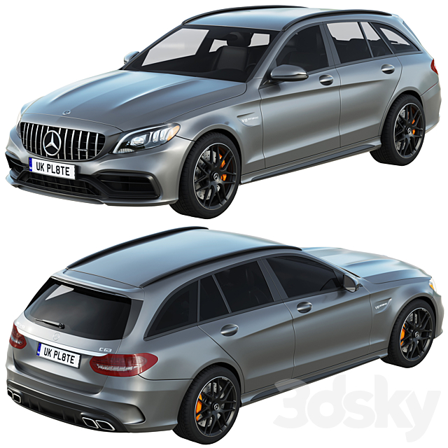 Mercedes Benz AMG C63 Estate 3DS Max Model - thumbnail 2