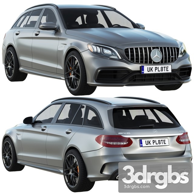 Mercedes Benz AMG C63 Estate 3dsmax Download - thumbnail 1