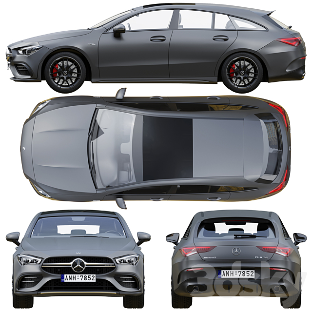 Mercedes-Benz AMG CLA 35 Shooting Brake 3DS Max Model - thumbnail 3