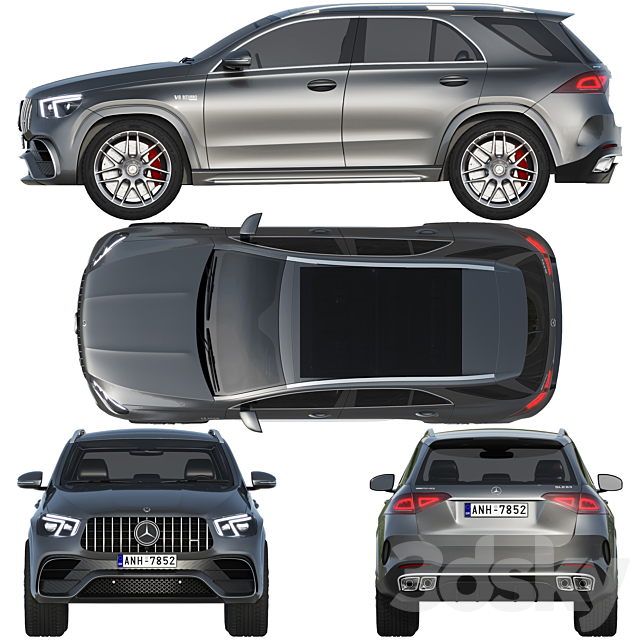 Mercedes-Benz AMG GLE 63 2021 3DS Max Model - thumbnail 4