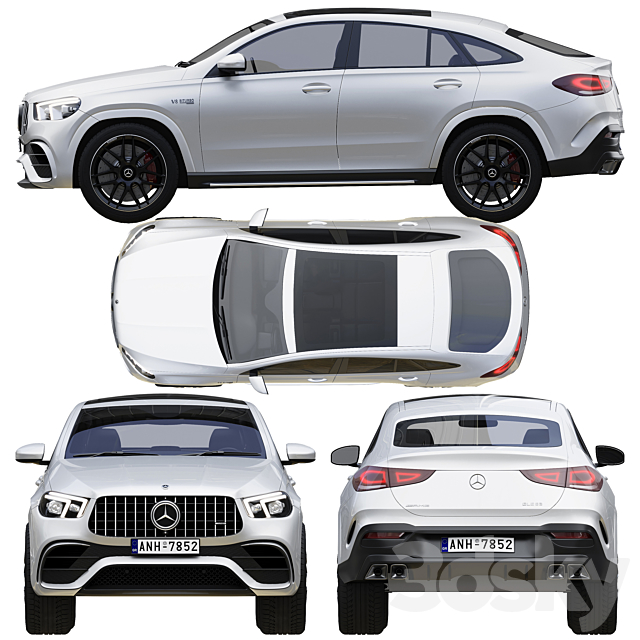 Mercedes-Benz AMG GLE 63 Coupe 2021 3DS Max Model - thumbnail 3