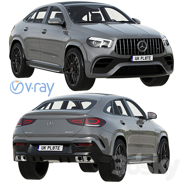 Mercedes-Benz AMG GLE 63 Coupe 2021 3DSMax File - thumbnail 1