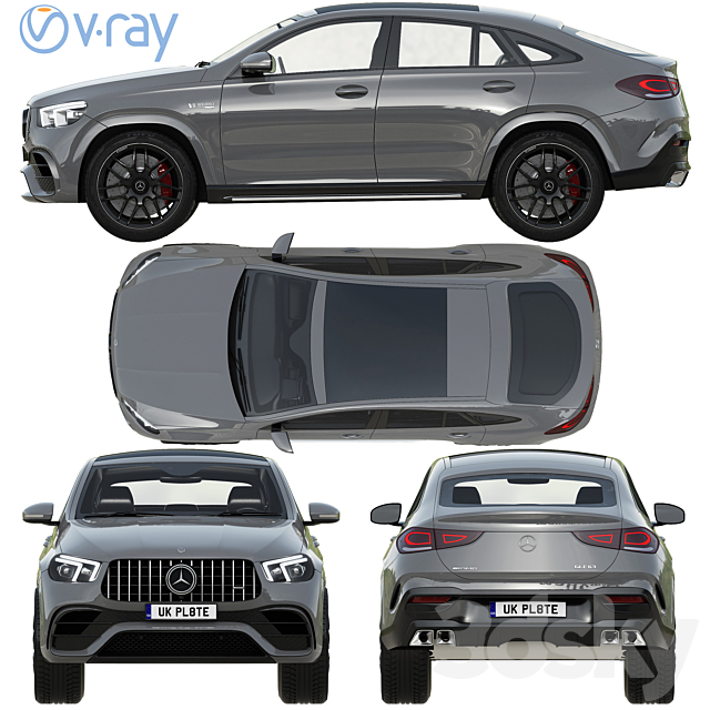 Mercedes-Benz AMG GLE 63 Coupe 2021 3DSMax File - thumbnail 3