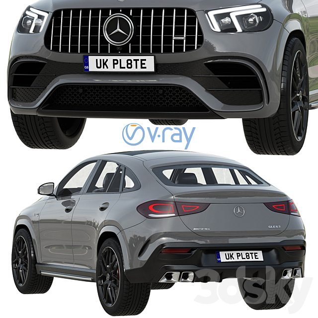 Mercedes-Benz AMG GLE 63 Coupe 2021 3DSMax File - thumbnail 4