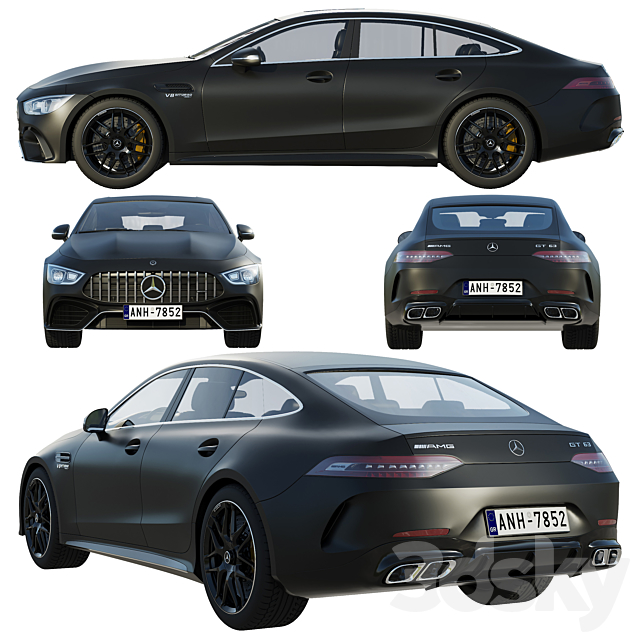 Mercedes-Benz AMG GT 63 4-door Coupe 3DS Max Model - thumbnail 2