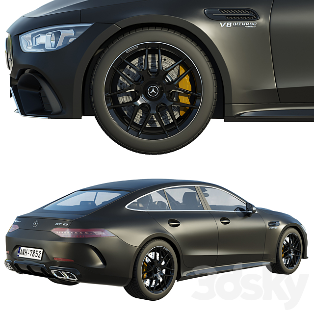 Mercedes-Benz AMG GT 63 4-door Coupe 3DS Max Model - thumbnail 3