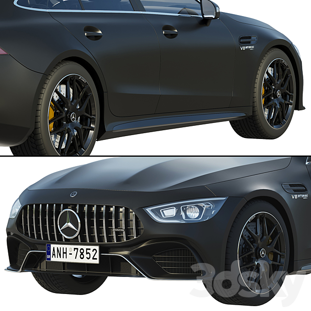 Mercedes-Benz AMG GT 63 4-door Coupe 3DS Max Model - thumbnail 4