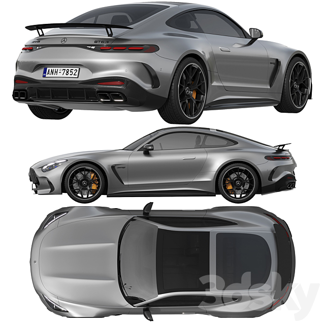 Mercedes-Benz AMG GT Coupe 2024 3ds Max - thumbnail 3