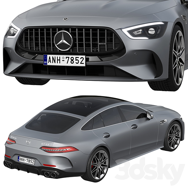 Mercedes-Benz AMG GT53 4-Door 2023 3DS Max Model - thumbnail 4