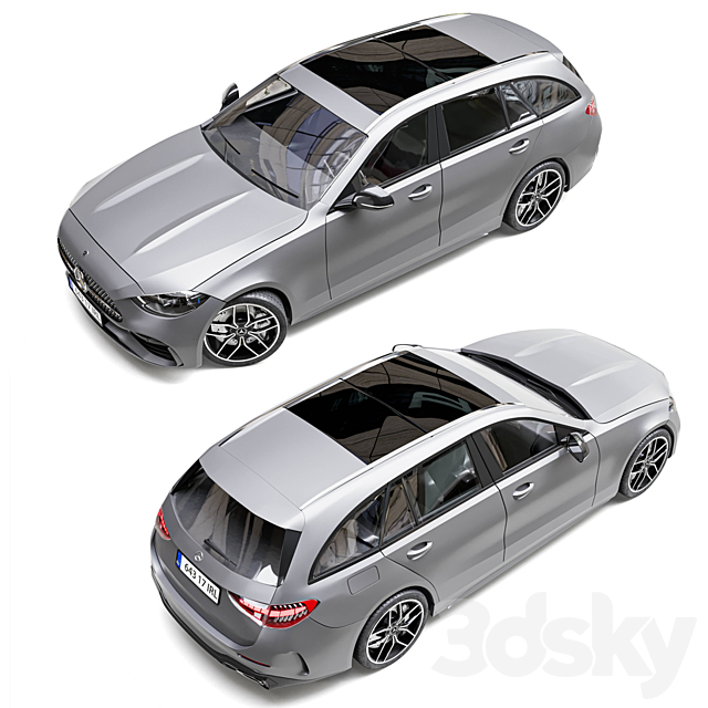 Mercedes-Benz C-Class state 2022 3DS Max Model - thumbnail 4