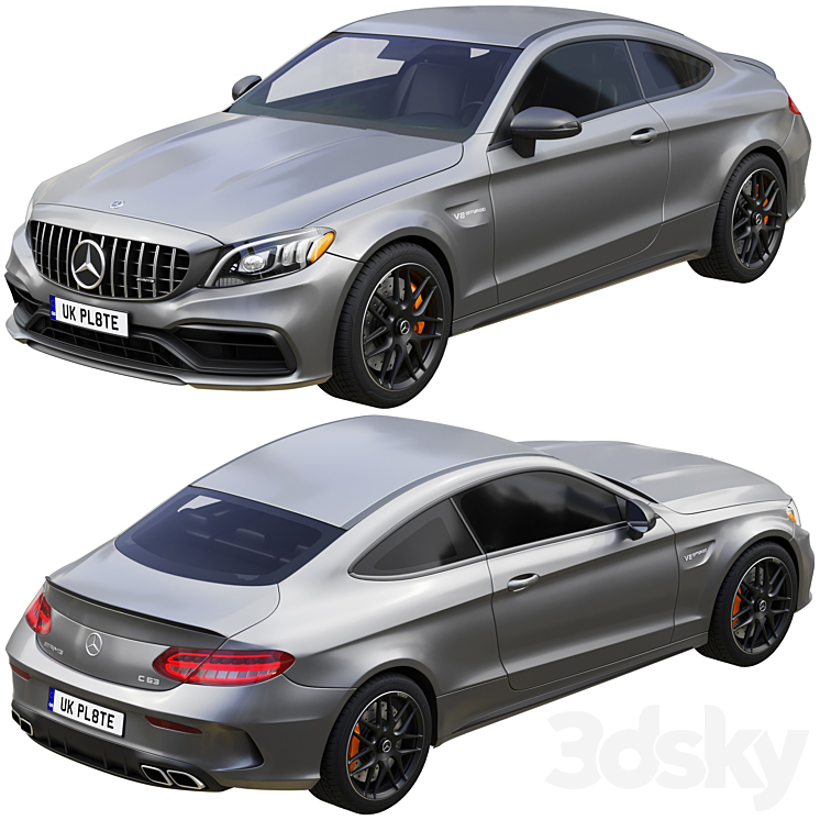 Mercedes-Benz C63 Coupe 2020 3DS Max - thumbnail 2