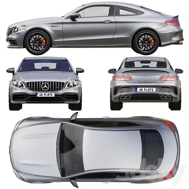 Mercedes-Benz C63 Coupe 2020 3DSMax File - thumbnail 3