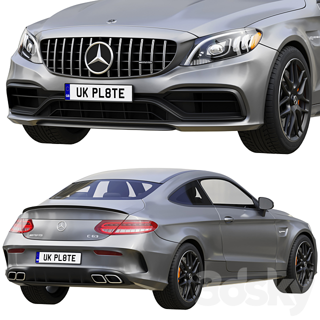 Mercedes-Benz C63 Coupe 2020 3DSMax File - thumbnail 4