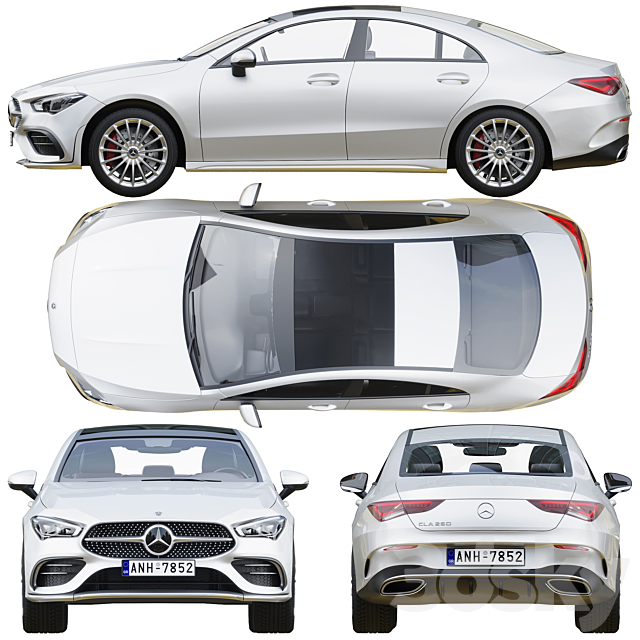 Mercedes-Benz CLA Coupe 250 2020 3DS Max Model - thumbnail 3