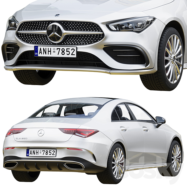 Mercedes-Benz CLA Coupe 250 2020 3DS Max Model - thumbnail 4