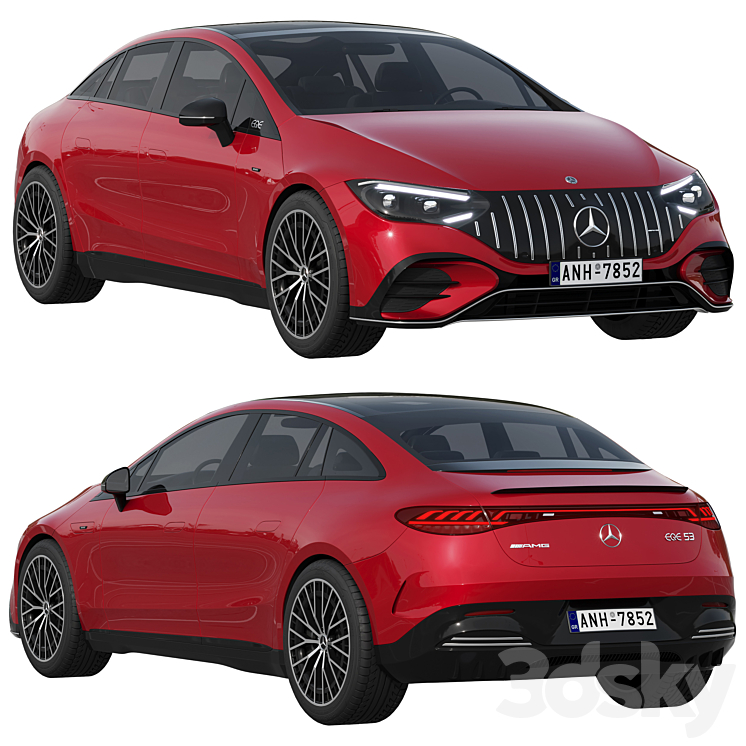 Mercedes-Benz EQE 53 AMG 3DS Max Model - thumbnail 1