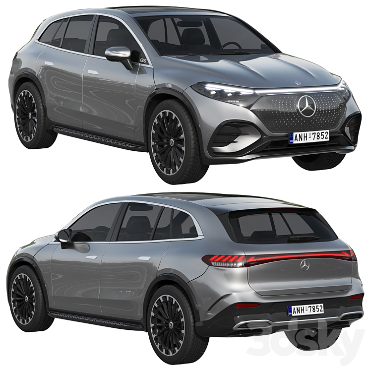 Mercedes-Benz EQS SUV 2023 3DS Max Model - thumbnail 1