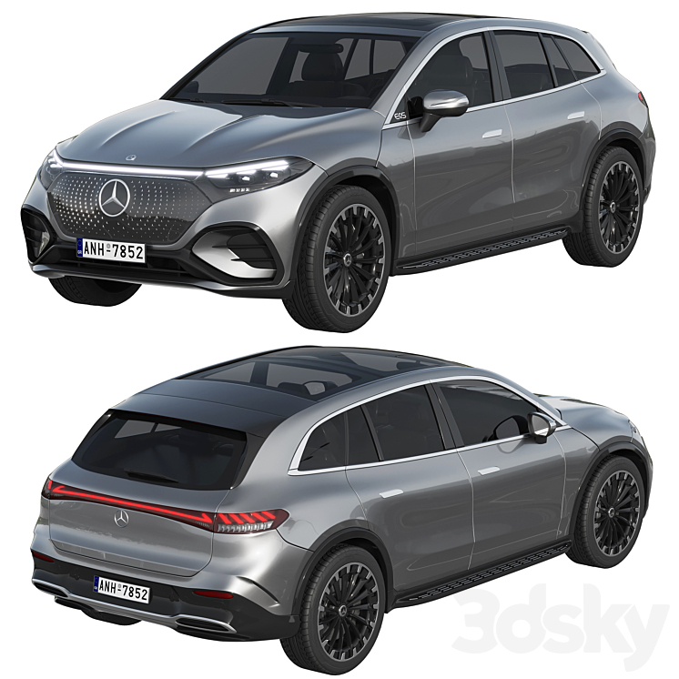 Mercedes-Benz EQS SUV 2023 3DS Max Model - thumbnail 2