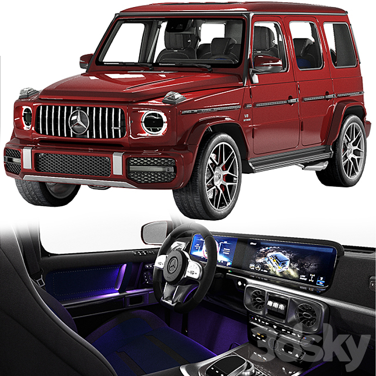 Mercedes Benz G63 AMG 2020 3DS Max - thumbnail 1