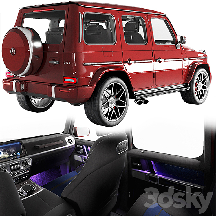 Mercedes Benz G63 AMG 2020 3DS Max - thumbnail 2