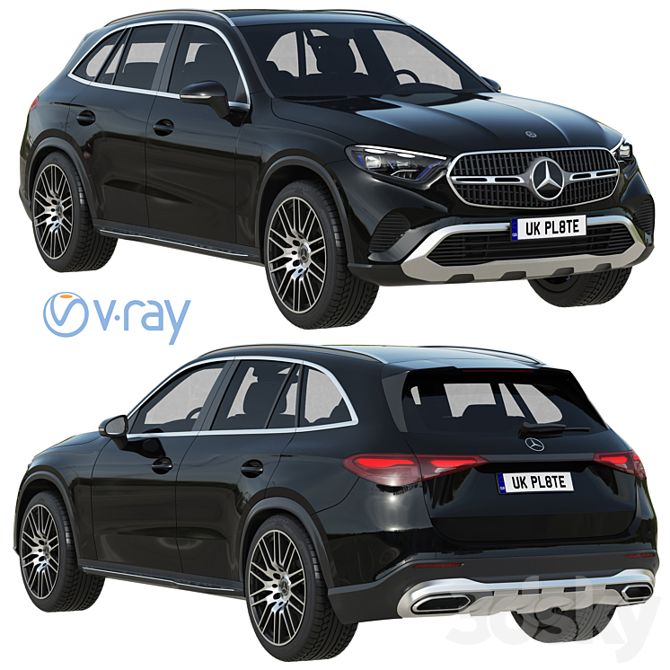 Mercedes-Benz GLC 2023 3DS Max Model - thumbnail 1