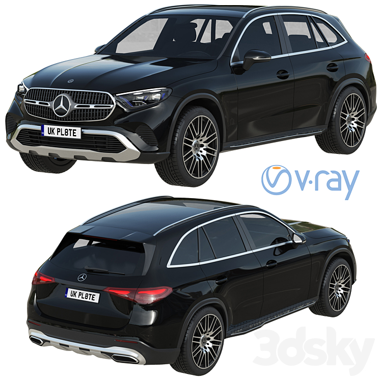 Mercedes-Benz GLC 2023 3DS Max Model - thumbnail 2