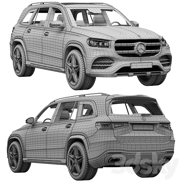 Mercedes-Benz GLS 3DS Max Model - thumbnail 5