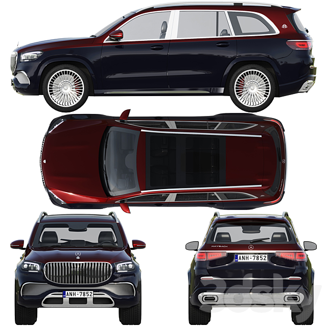 Mercedes-Benz Maybach GLS 3DSMax File - thumbnail 3