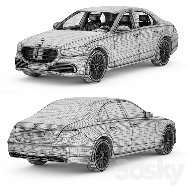 Mercedes-benz S400d 2021 3DS Max Model - thumbnail 6