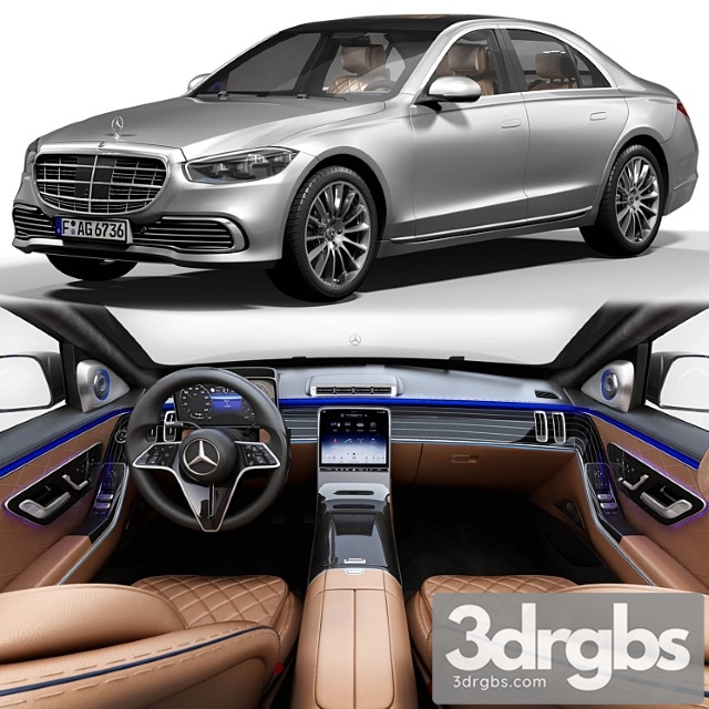 Mercedes Benz S400d 2021 3dsmax Download - thumbnail 1