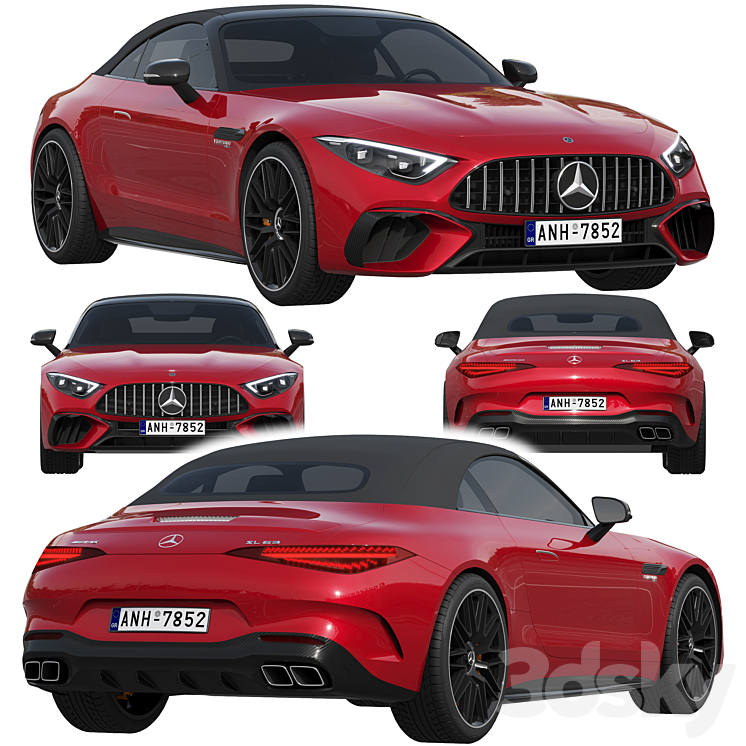 Mercedes-Benz SL 63 AMG 3DS Max Model - thumbnail 1